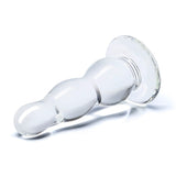 Gläs 4" Glass Butt Plug Clear Anal Bead Beginners Sensory Play Sex Toy