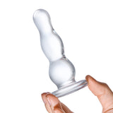 Gläs 4" Glass Butt Plug Clear Anal Bead Beginners Sensory Play Sex Toy