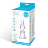 Gläs 4" Glass Butt Plug Clear Anal Bead Beginners Sensory Play Sex Toy