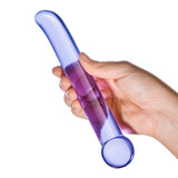 Gläs 6.75" G-Spot Tickler Purple Glass Curved Tip Double Ended Dildo Sex Toy