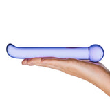 Gläs 6.75" G-Spot Tickler Purple Glass Curved Tip Double Ended Dildo Sex Toy