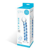 Gläs 7.5" Blue Spiral Glass Dildo Bulb Tip G-Spot Temperature Play Sex Toy