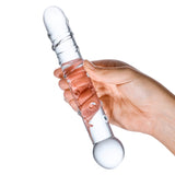 Gläs Callisto 7" Glass Dildo Clear Spiral Ribbed Wand Sensory Play Sex Toy