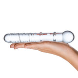 Gläs Callisto 7" Glass Dildo Clear Spiral Ribbed Wand Sensory Play Sex Toy