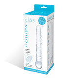 Gläs Callisto 7" Glass Dildo Clear Spiral Ribbed Wand Sensory Play Sex Toy