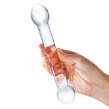 Gläs 7" Curved Glass G-Spot Dildo Double Ended Probe Wand Chic Sex Toy