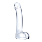 Gläs 7" Realistic Curved Glass Penis G-Spot Dildo Temperature Sex Play
