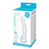 Gläs 5" Curved Glass Beaded Dildo Clear Anal Probe Temperature Play Sex Toy