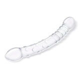 Gläs 10" Double Trouble Dildo Clear Curve Glass Ribbed Swirl Sex Toy