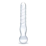 Gläs Joystick 8 Inch Clear Glass Dildo Spiral Wand Pleasure Sex Toy