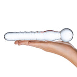 Gläs Joystick 8 Inch Clear Glass Dildo Spiral Wand Pleasure Sex Toy