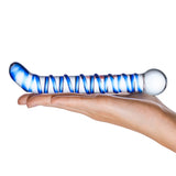 Gläs Mr Swirly 6.5" G-Spot Glass Dildo Curved Tip Wand Probe Sex Toy