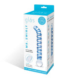 Gläs Mr Swirly 6.5" G-Spot Glass Dildo Curved Tip Wand Probe Sex Toy
