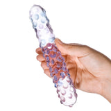 Gläs 7" Purple Rose Nubby Dildo Glass Double Ended Ribbed Wand Sex Toy