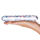 Gläs 7" Purple Rose Nubby Dildo Glass Double Ended Ribbed Wand Sex Toy
