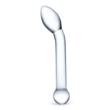 Gläs 8" Slimline Glass G-Spot Dildo Clear Curved Double End Sex Toy