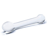 Gläs 8" Slimline Glass G-Spot Dildo Clear Curved Double End Sex Toy