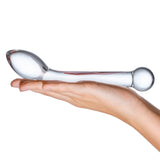 Gläs 8" Slimline Glass G-Spot Dildo Clear Curved Double End Sex Toy