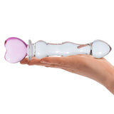 Gläs 8" Sweetheart Glass Dildo Heart Wand Probe Temperature Play Sex Toy