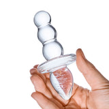 Gläs Titus 4.5" Glass Beaded Butt Plug Anal Temperature Sensory Play