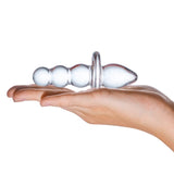 Gläs Titus 4.5" Glass Beaded Butt Plug Anal Temperature Sensory Play