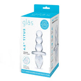 Gläs Titus 4.5" Glass Beaded Butt Plug Anal Temperature Sensory Play