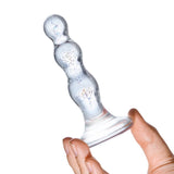 Gläs 4 Inch Triple Play Beaded Butt Plug Beginners Unisex Anal Sex Toy