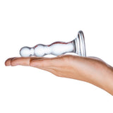 Gläs 4 Inch Triple Play Beaded Butt Plug Beginners Unisex Anal Sex Toy