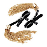 Guilty Pleasure Accents Draped Desire Clamps Gold Chain Tassel Nipple Clips