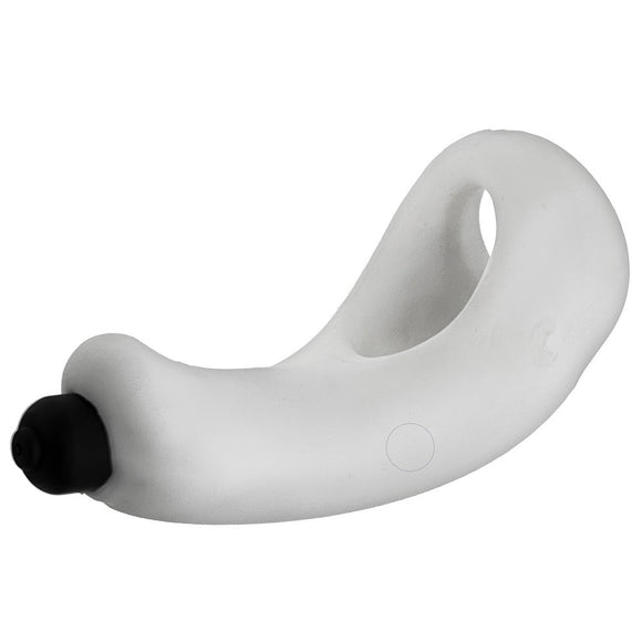 Hunkyjunk Buzzfuck Taint Vibe Cock Sling White Ice Penis Ring Vibrator Sex Toy