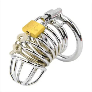 Impound Spiral Metal Male Chastity Cock Cage Device Padlock Penis Bondage Fetish CBT