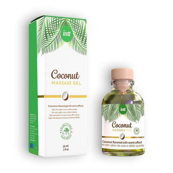 intt Coconut Flavour Massage Gel Natural Vegan Warm Effect Body Rub Erotic Lube 30ml