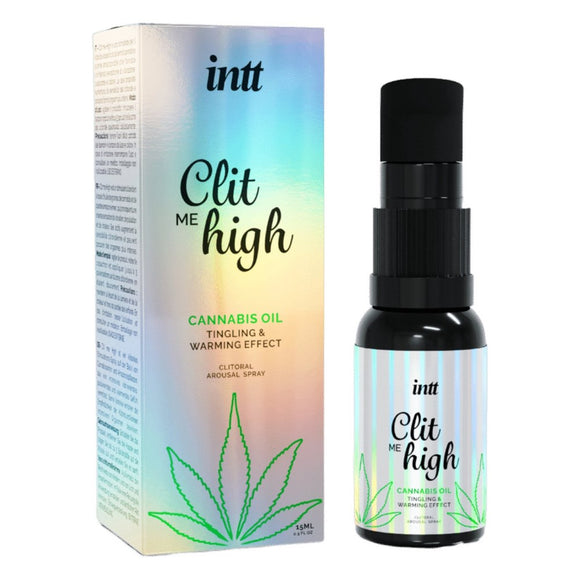intt Clit Me High Cannabis Oil Tingling & Warming Clitoral Arousal Spray Female Sexual Stimulation 15ml