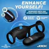 Jock Blitz Vibrating Penis Sleeve Cock Ball Ring Remote Control Sheath Mens Sex Toy