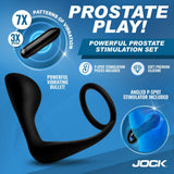 Jock P-Spotter Silicone Prostate Vibrator Set Anal Plug Cock Ring Massager Mens Sex Toy