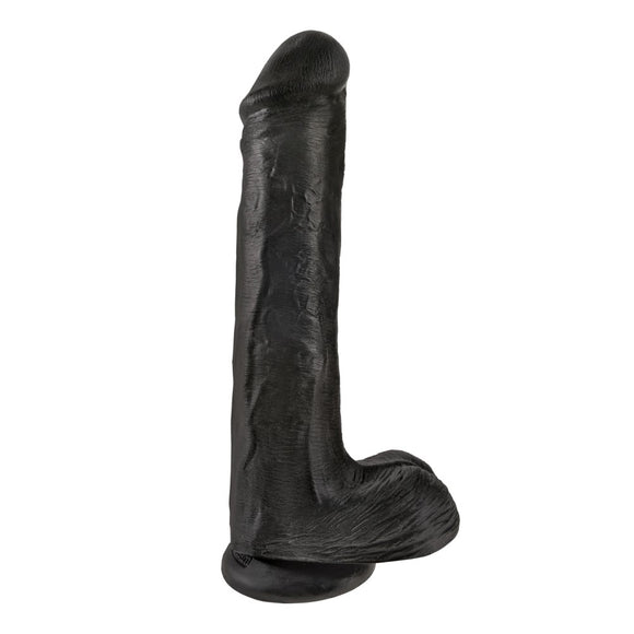 King Cock 13 Inch Black Dildo with Balls XL Realistic Big Penis Suction Cup Hardcore Sex Toy