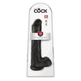 King Cock 13 Inch Black Dildo with Balls XL Realistic Big Penis Suction Cup Hardcore Sex Toy