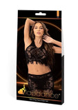 Lapdance 2 Piece Crop Top & Skirt Set Sexy Sheer Lingerie Womens Outfit