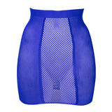 Le Désir Bliss High Waist Fishnet Blue Mini Skirt Festival Club Wear Womens Sexy Lingerie
