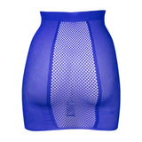 Le Désir Bliss High Waist Fishnet Blue Mini Skirt Festival Club Wear Womens Sexy Lingerie
