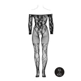 Le Désir Bodystocking with Off-Shoulder Long Sleeves Plus Size Lingerie XL-4XL Sexy Womens Underwear