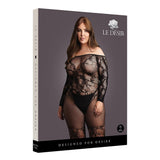 Le Désir Bodystocking with Off-Shoulder Long Sleeves Plus Size Lingerie XL-4XL Sexy Womens Underwear