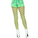 Leg Avenue Jumbo Pothole Net Pantyhose Neon Green Fishnet Tights Hosiery