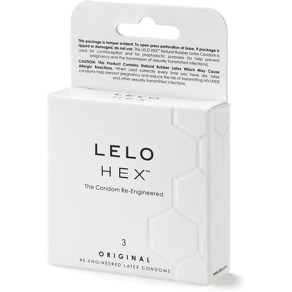 Lelo Hex Original Condoms 3 Pack Latex Safe Sex Hexagonal Prophylactic
