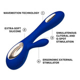 Lelo Soraya Wave Dual Action Massager Midnight Blue Rabbit Vibrator Sex Toy