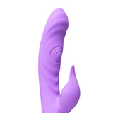 Double Tapping Rabbit Vibrator Purple Bunny Pulse Massager Rechargeable Love Sex Toy