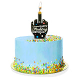 Happy Fucking Birthday Candle Middle Finger FU Funny Rude Cake Topper
