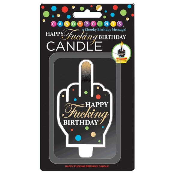 Happy Fucking Birthday Candle Middle Finger FU Funny Rude Cake Topper