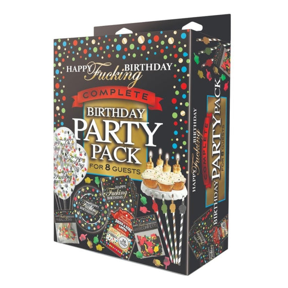 Happy Fucking Birthday Party Pack Complete Set Cake Decorations 8 Guests
