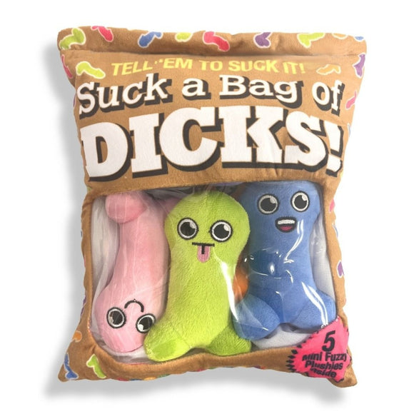 Suck A Bag Of Dicks! 5 Mini Penis Plushies Soft Toy Cute Funny Gift